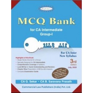 Padhuka's MCQ Bank for CA Intermediate Group I November 2020 Exam [New Syllabus] by CA. G. Sekar, CA. B. Saravana Prasath | Commercial Law Publisher